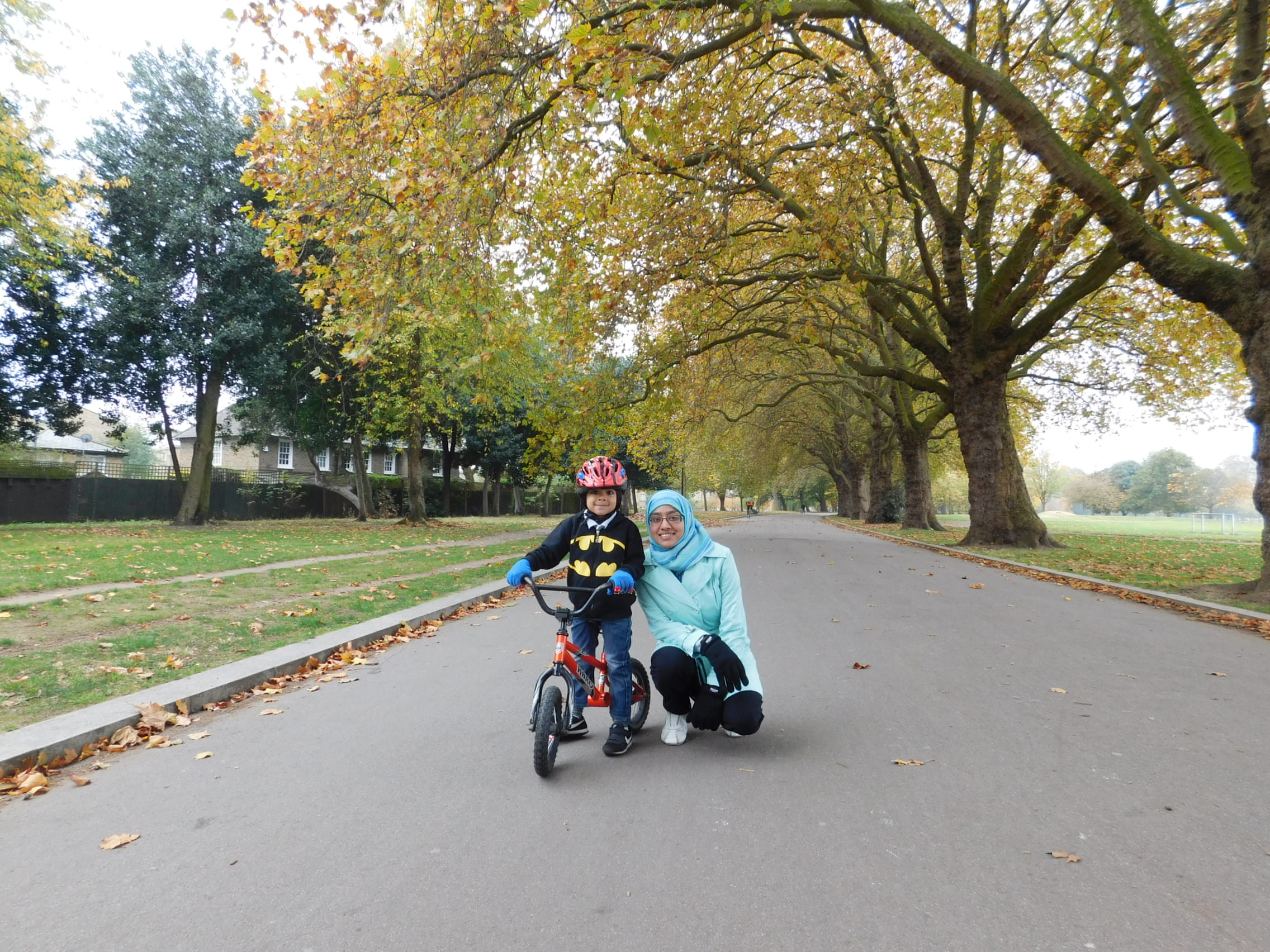 Mother and daughter on a family cycle day