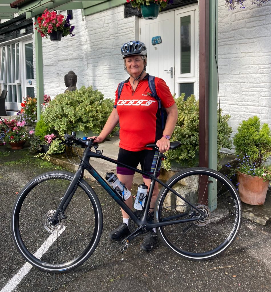 Fiona, one of BIkeworks London cycle instructors kitted up with her bike