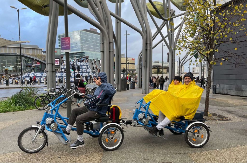 Bikeworks cycle taxi in West London with Rav and his parents