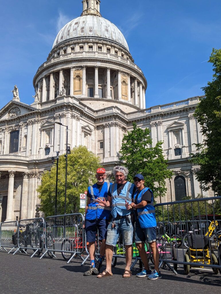 Bikeworks All Ability Club support crew at Ride London 2023