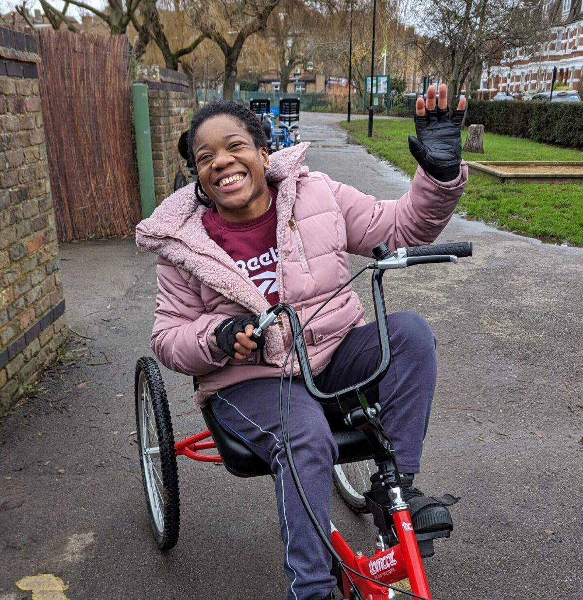 Image of rider at Bikeworks All ability Club riding a trike