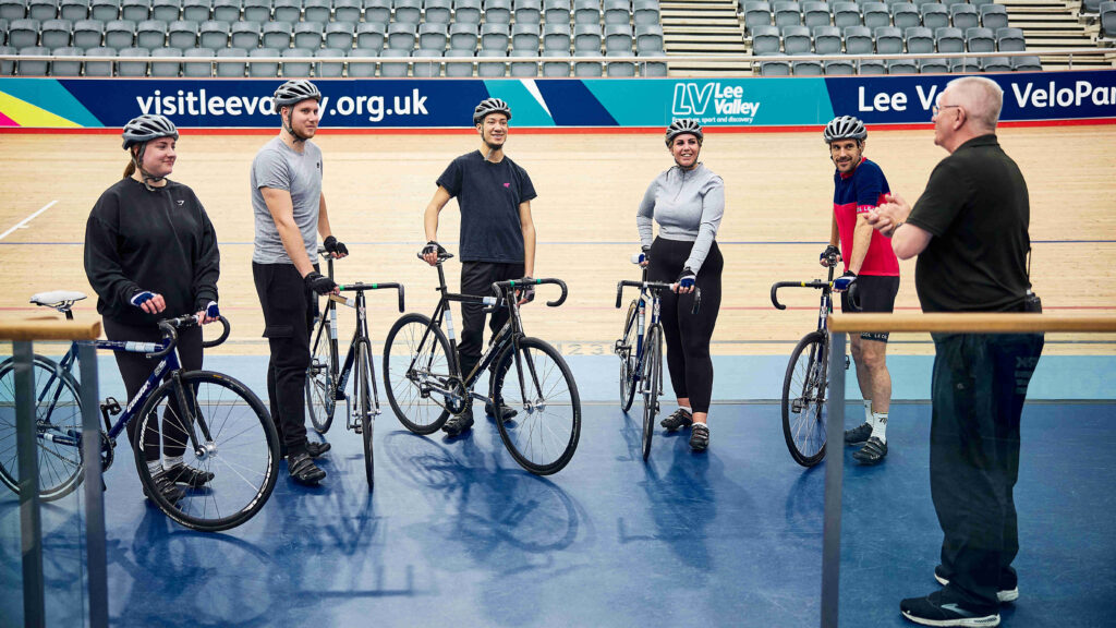 Lee Valley Velodrome coached Track Sessions Bikeworks Charity Bike Factory
